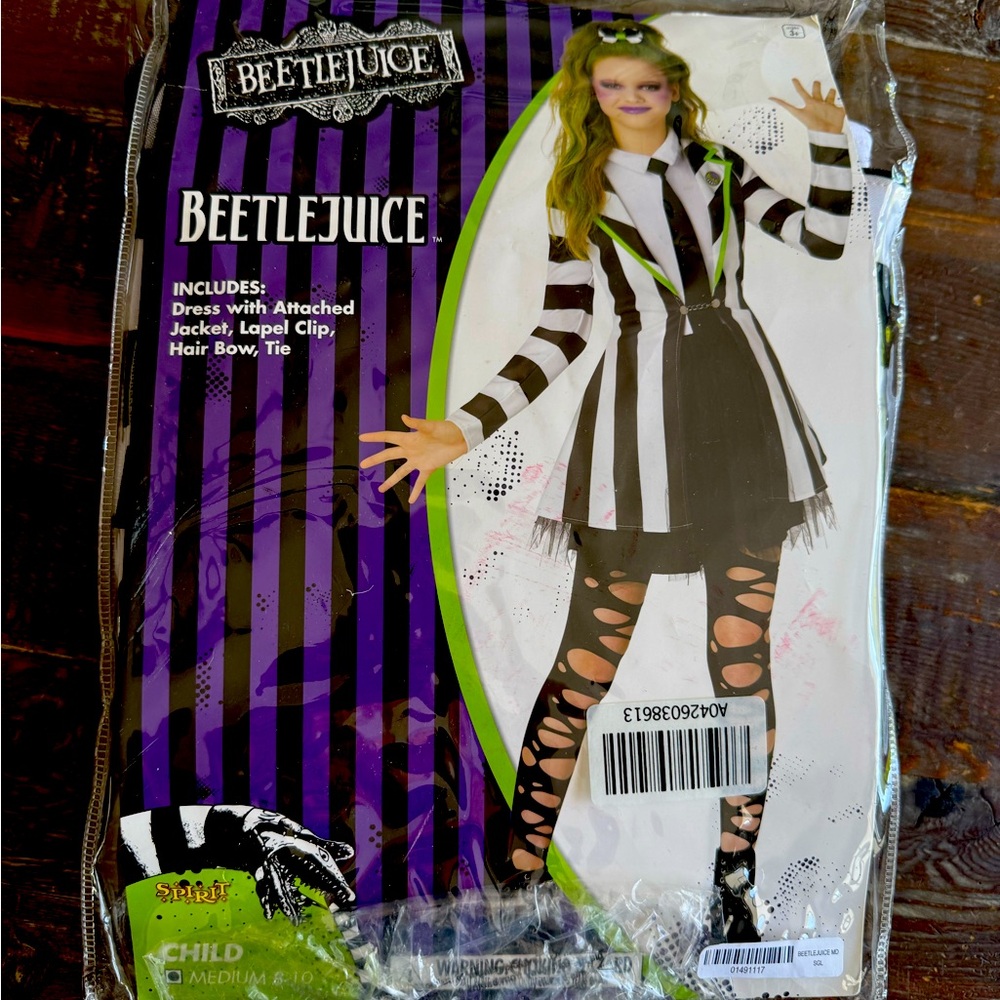 Girls Beetle Juice Costume